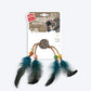 GiGwi Eco Line Catch And Scratch Cat Toy With Rattle Wood Green Feathers - Heads Up For Tails
