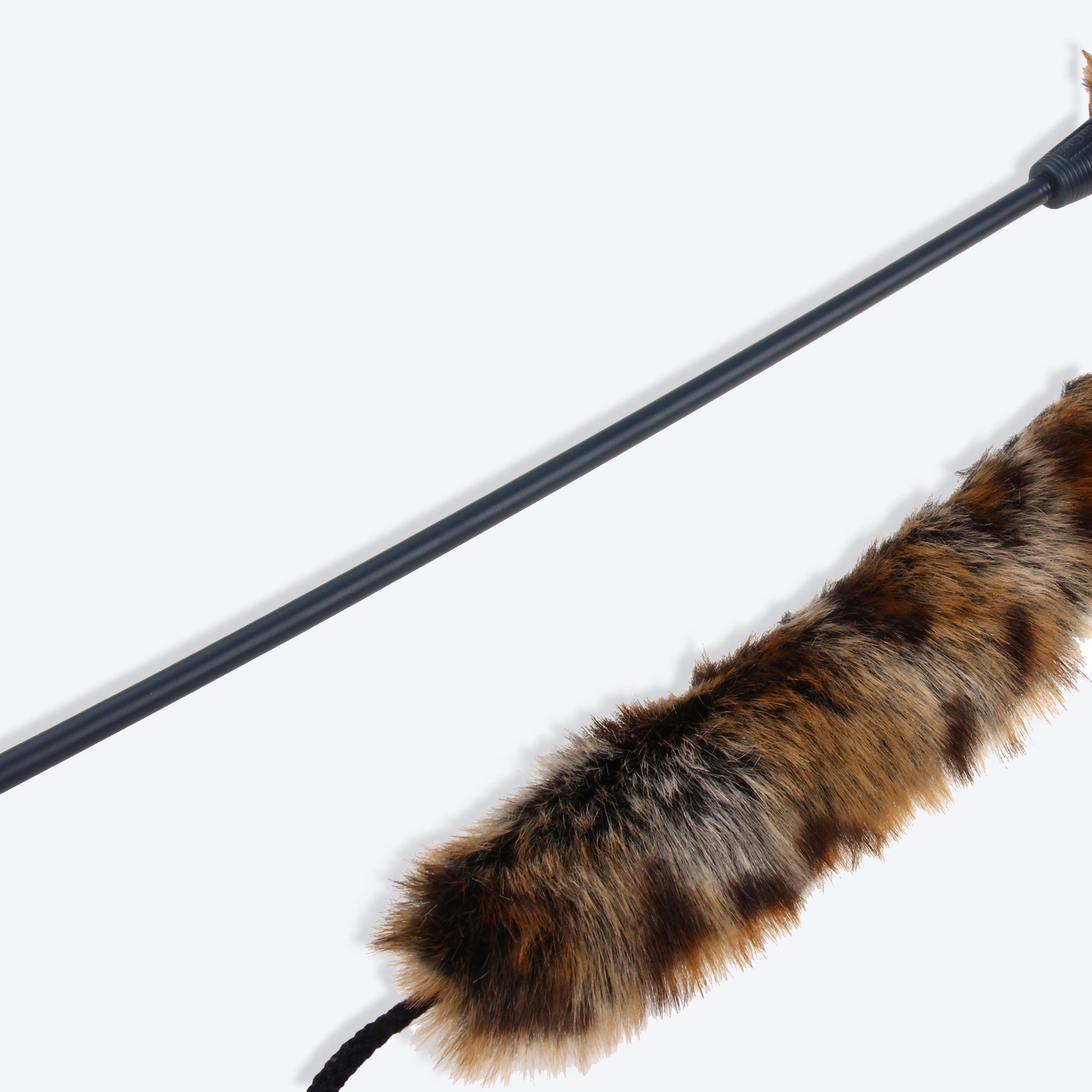 Gigwi Catwand 'Feather Teaser' with Natural Feather & TPR Handle Toy For Cat - Heads Up For Tails