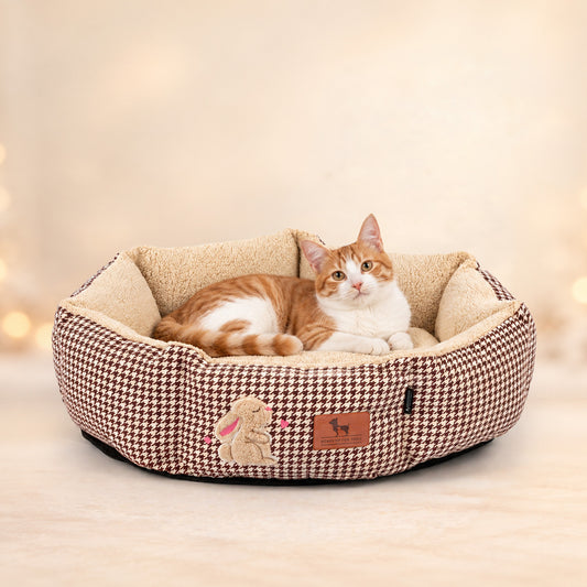 HUFT Cosy Cuddle Bed For Cat & Puppy - Brown