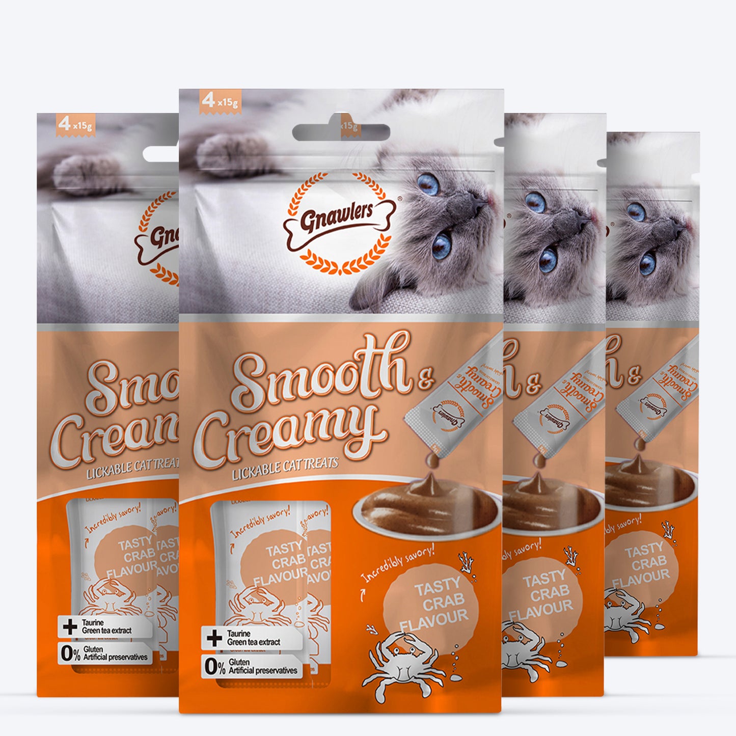 Gnawlers Creamy Treats Crab Flavour for Cats- 60 g_04