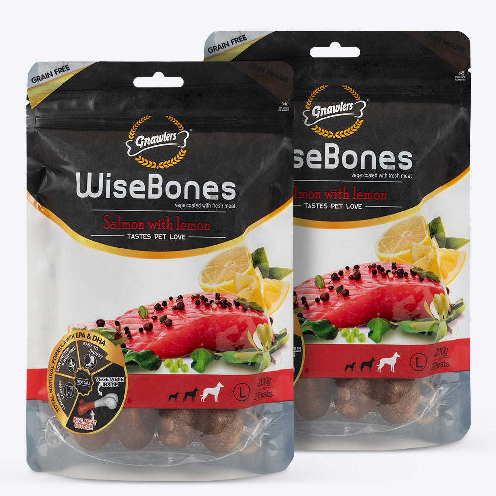 Gnawlers Wisebones Dog Treat - Salmon with Lemon - 200 g_02