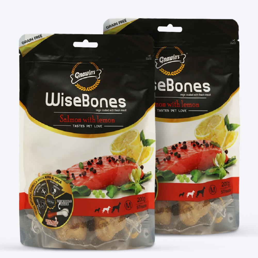 Gnawlers Wisebones Dog Treat - Salmon with Lemon - 200 g_03