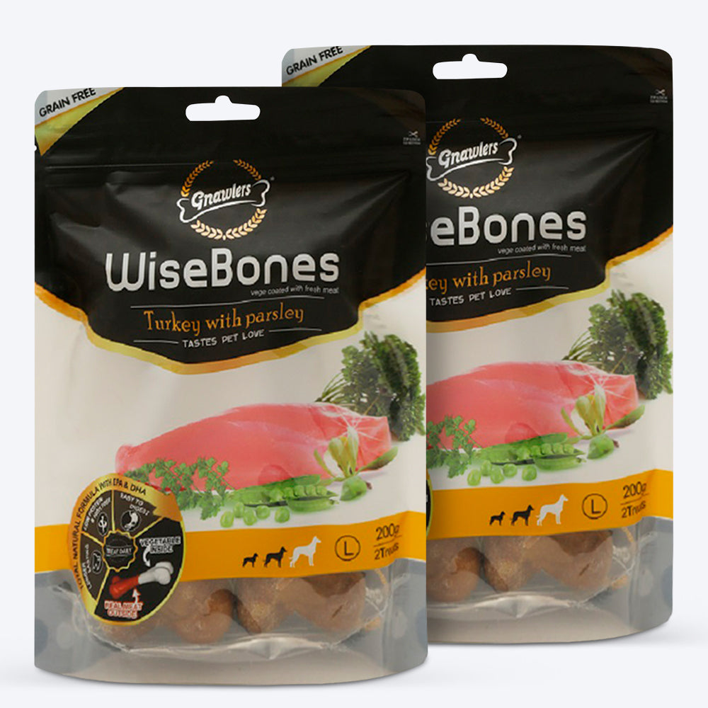 Gnawlers Wisebones Dog Treat - Turkey with Parsley - 200 g_03