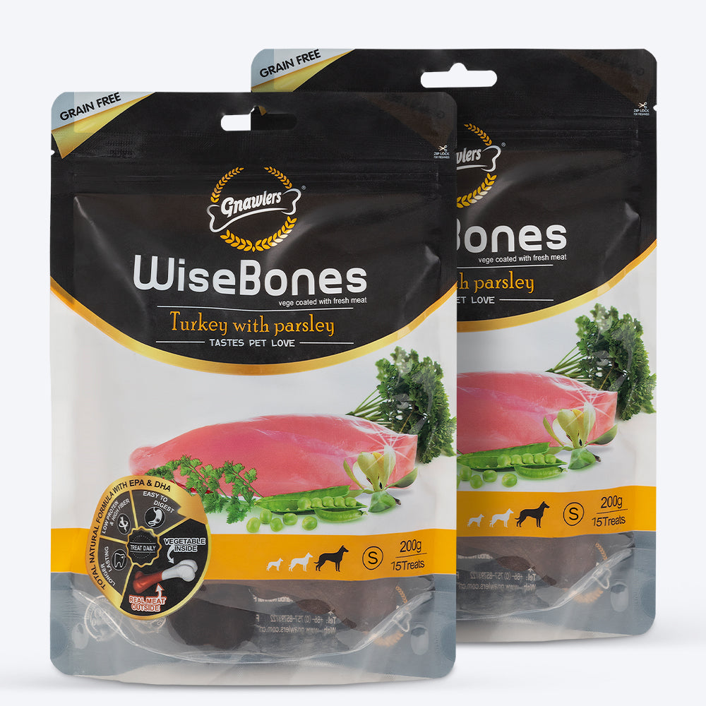 Gnawlers Wisebones Dog Treat - Turkey with Parsley - 200 g_09