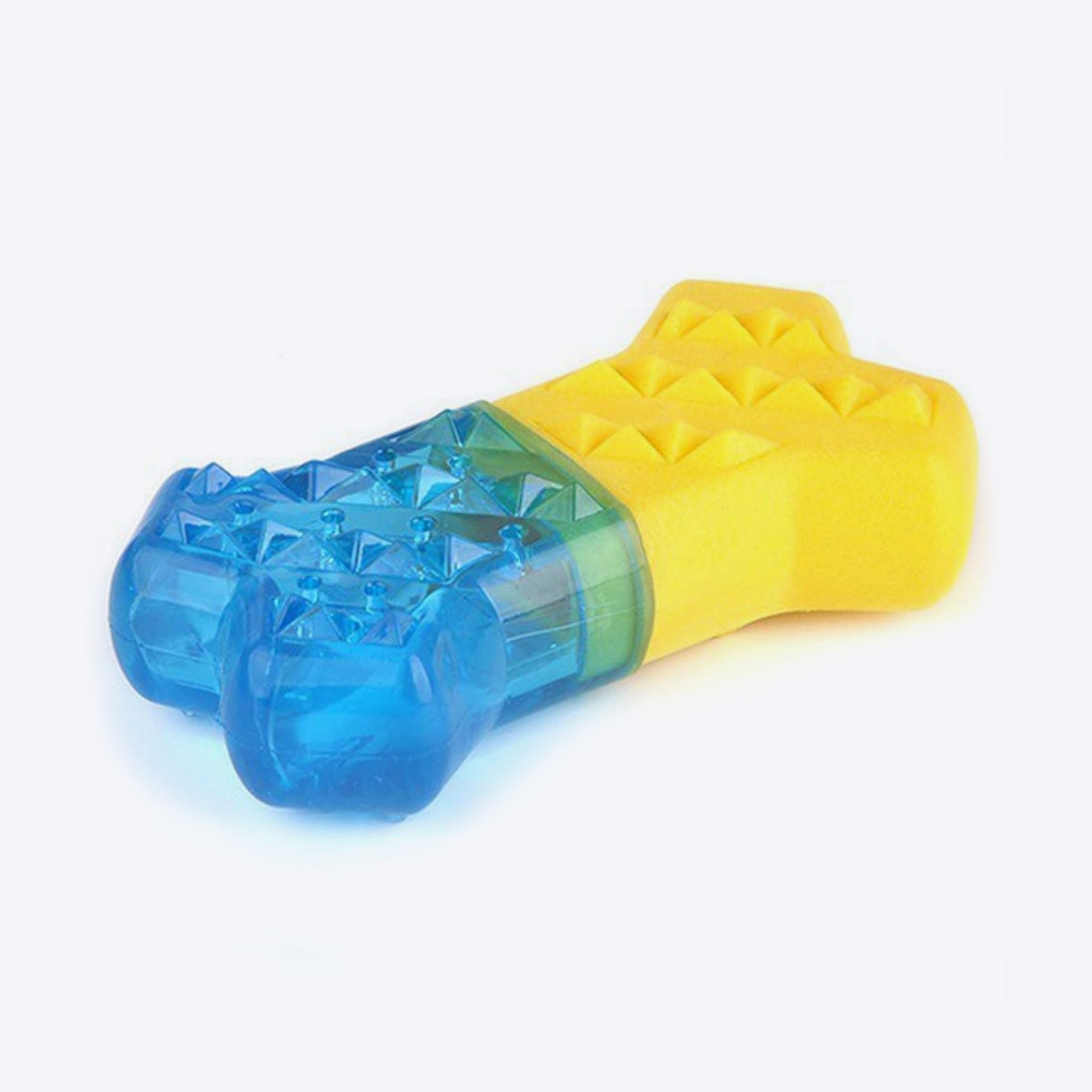 Holy Paws Bone Chilled Chew Toy For Dog - Blue & Yellow - Heads Up For Tails