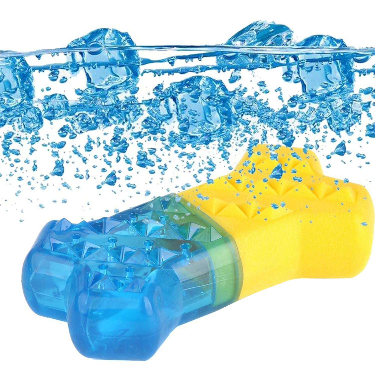 Holy Paws Bone Chilled Chew Toy For Dog - Blue & Yellow - Heads Up For Tails