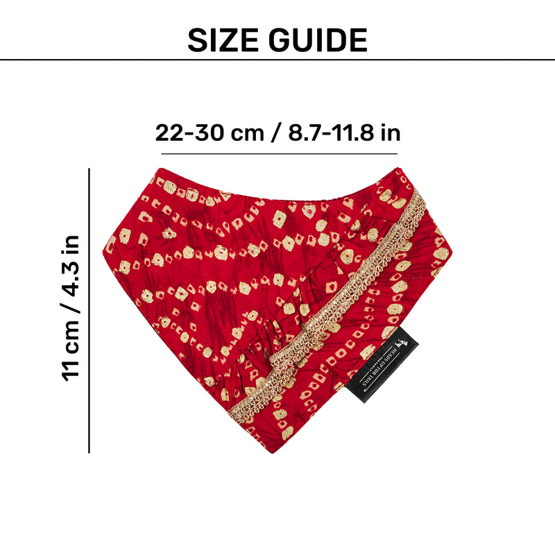 HUFT Super Sitara Scarf For Cat & Puppy - Red - Heads Up For Tails