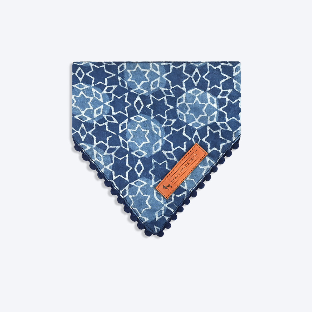 HUFT The Indian Collective Tara Sitara Dog Bandana - Indigo - Heads Up For Tails