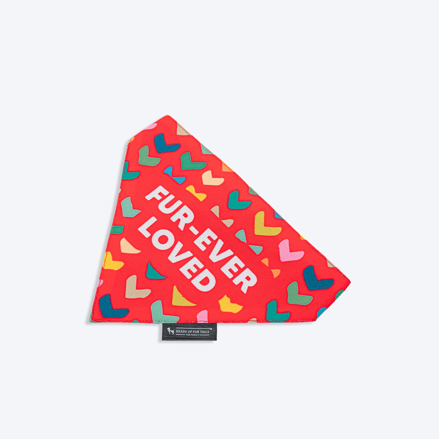 HUFT Fur-ever Loved Printed Dog Bandana - Red_05