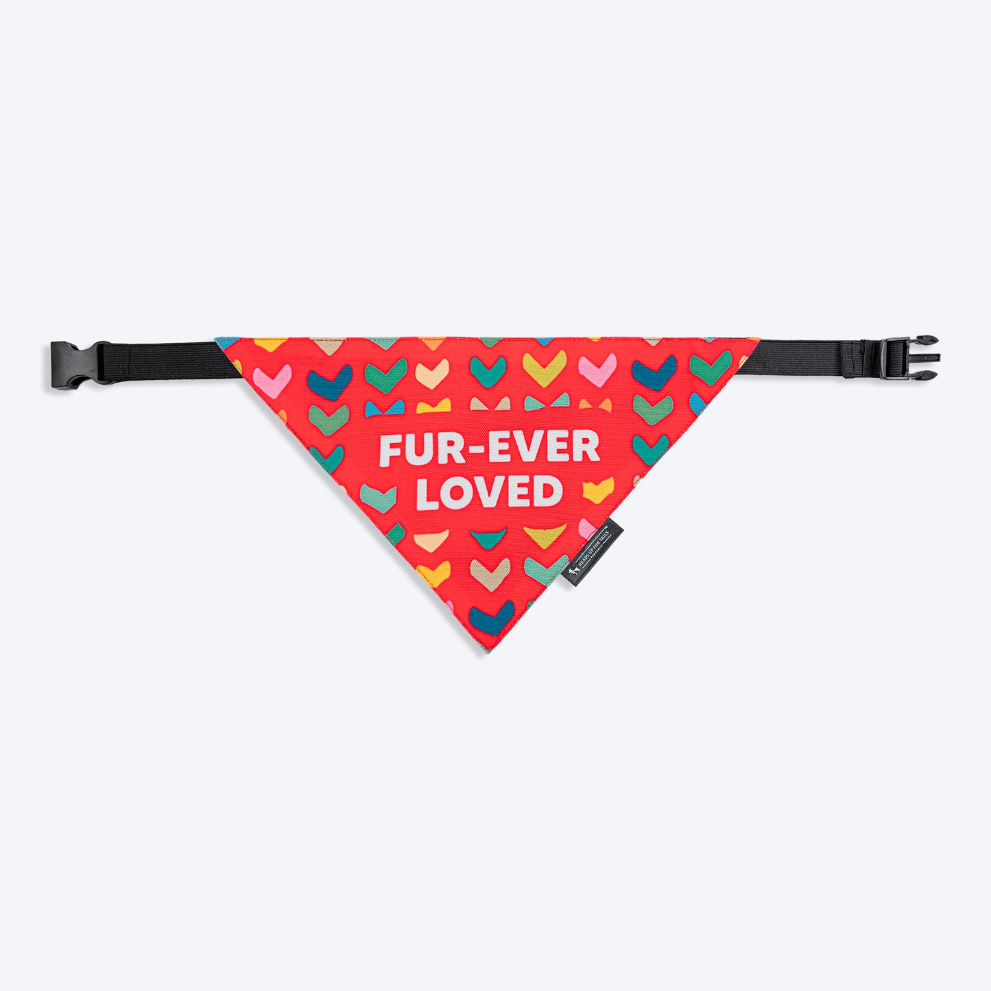HUFT Fur-ever Loved Printed Dog Bandana - Red_06