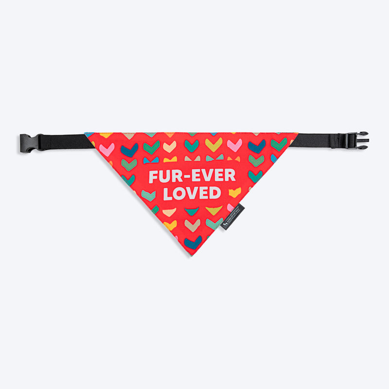 HUFT Fur-ever Loved Printed Dog Bandana - Red_06