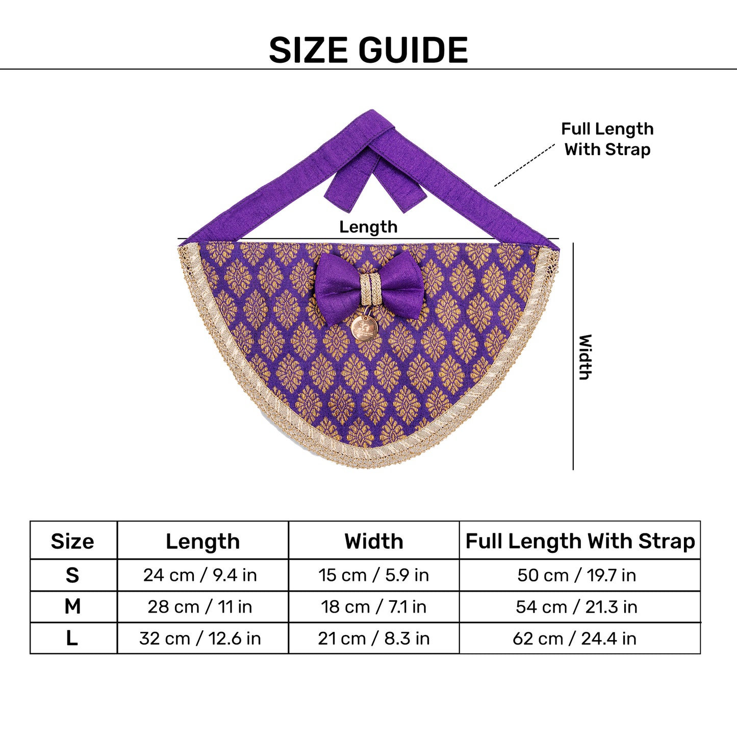 HUFT Desi Regal Bandana For Dog - Violet - Heads Up For Tails