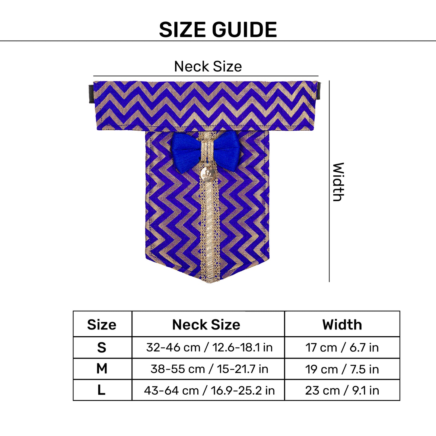 HUFT Shahi Sherwani Bandana For Dog - Royal Blue - Heads Up For Tails