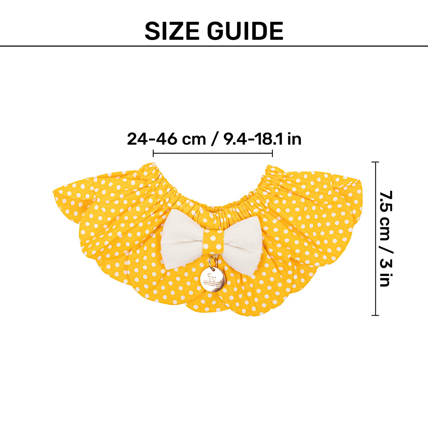 HUFT Polka Paws Scarf For Cat & Puppy - Yellow_03