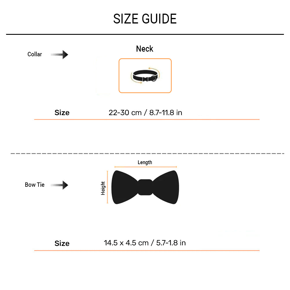 HUFT Pawsome Polka Bow Tie With Strap For Cat - Orange_04