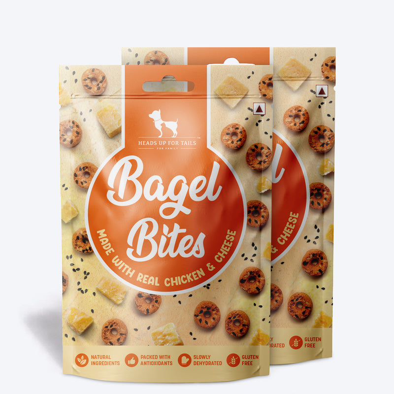 HUFT Bagel Bites Made With Real Chicken & Cheese Treat For Dog - 140 gm - Heads Up For Tails