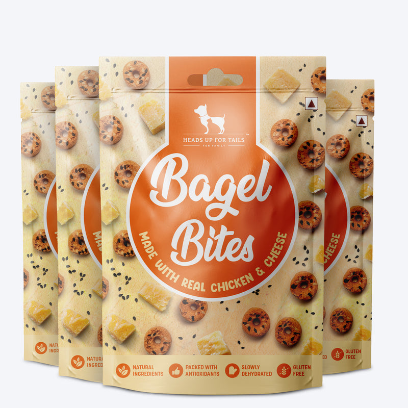 HUFT Bagel Bites Made With Real Chicken & Cheese Treat For Dog - 140 gm - Heads Up For Tails
