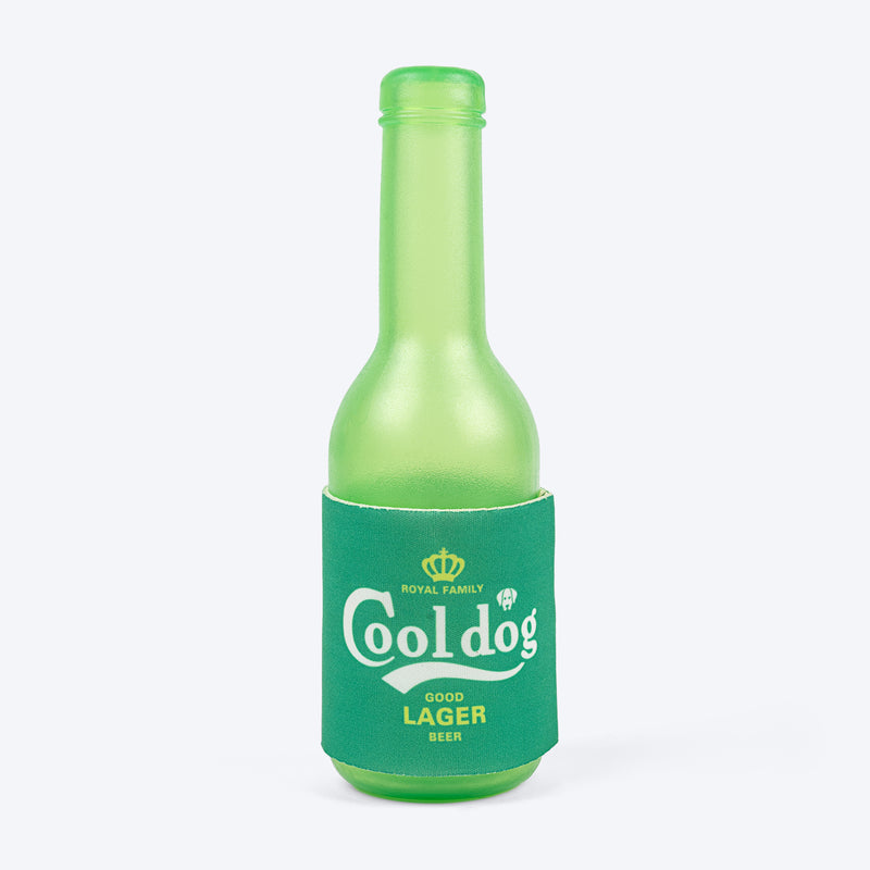 HUFT Beer Bottle Rubber Toy For Dog - Green - Heads Up For Tails