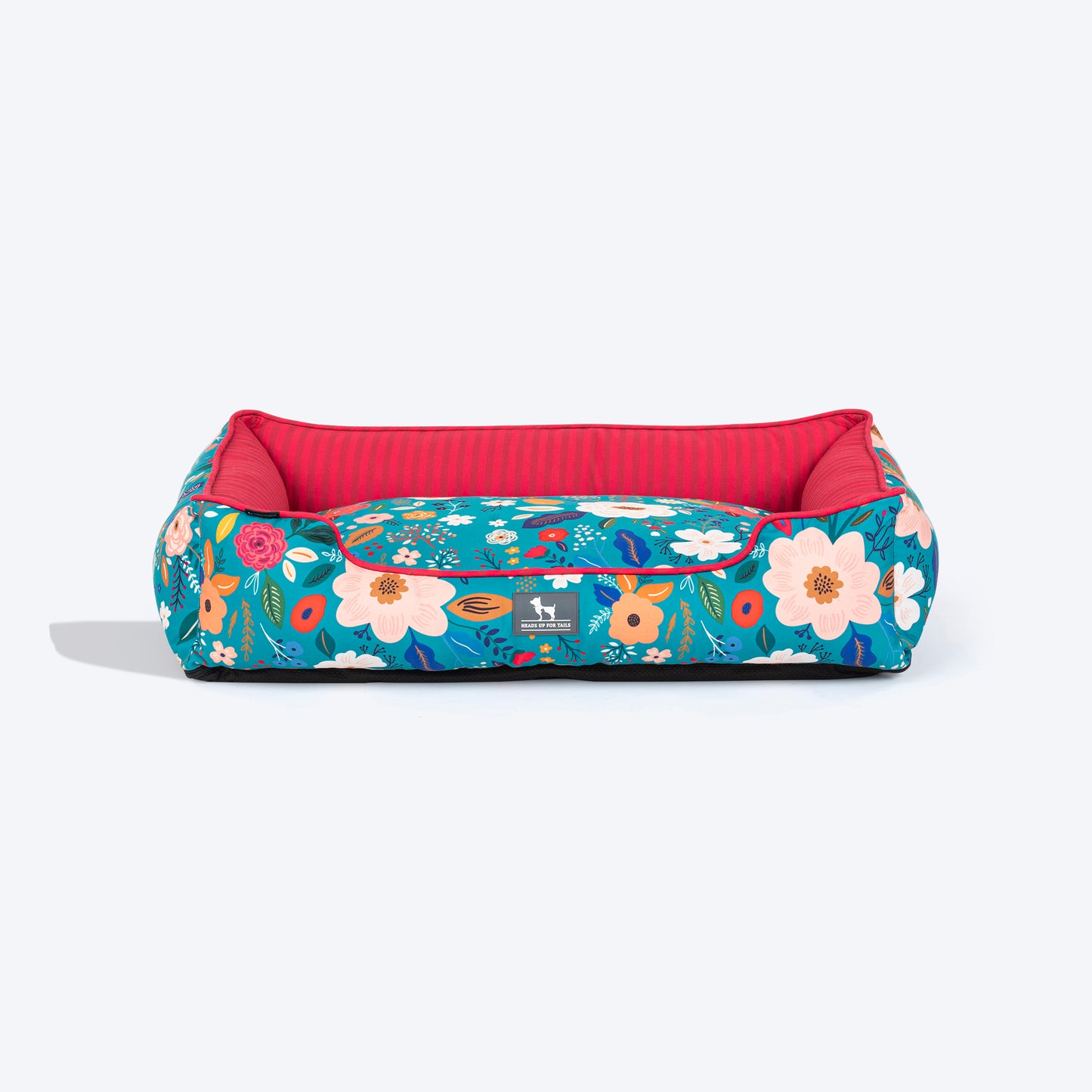 HUFT Blooming Days Lounger Dog Bed - Teal Green - Heads Up For Tails