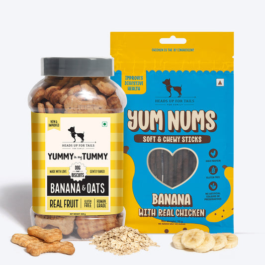 HUFT Bunch-o-Bananas Treats Combo For Dog - Heads Up For Tails