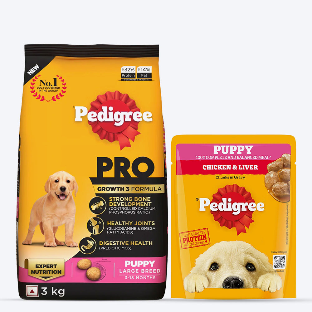 Pedigree Pro Puppy Food Combo - Pack of 2 - Heads Up For Tails