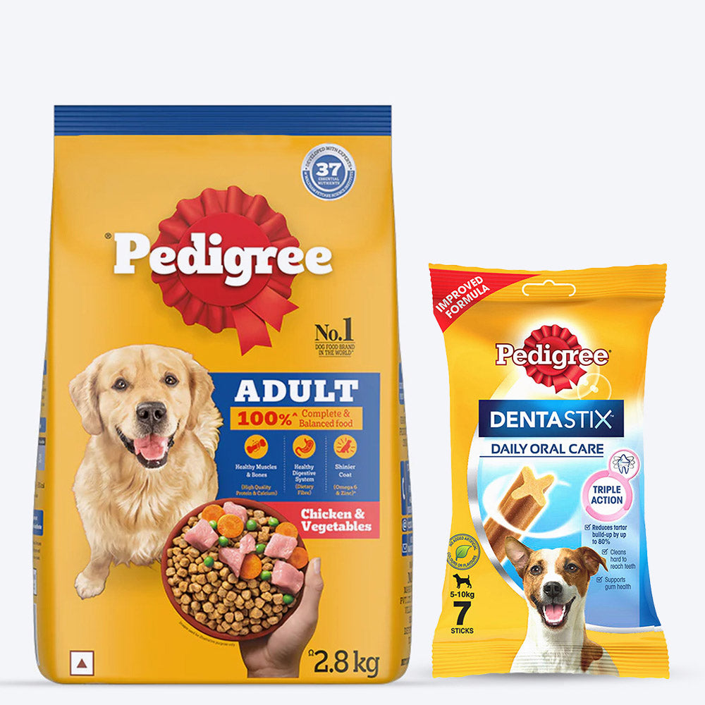 Pedigree Super Saver Adult Dog Food & Treat Combo - Pack of 2 - Heads Up For Tails
