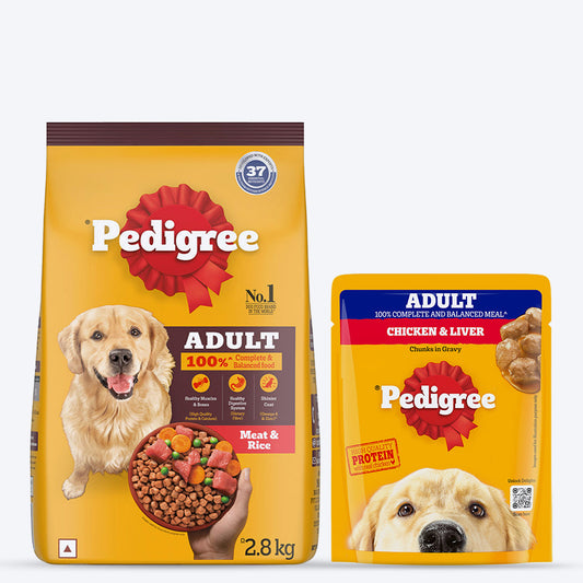 Pedigree Healthy Food Combo For Adult Dogs - Pack of 2 - Heads Up For Tails