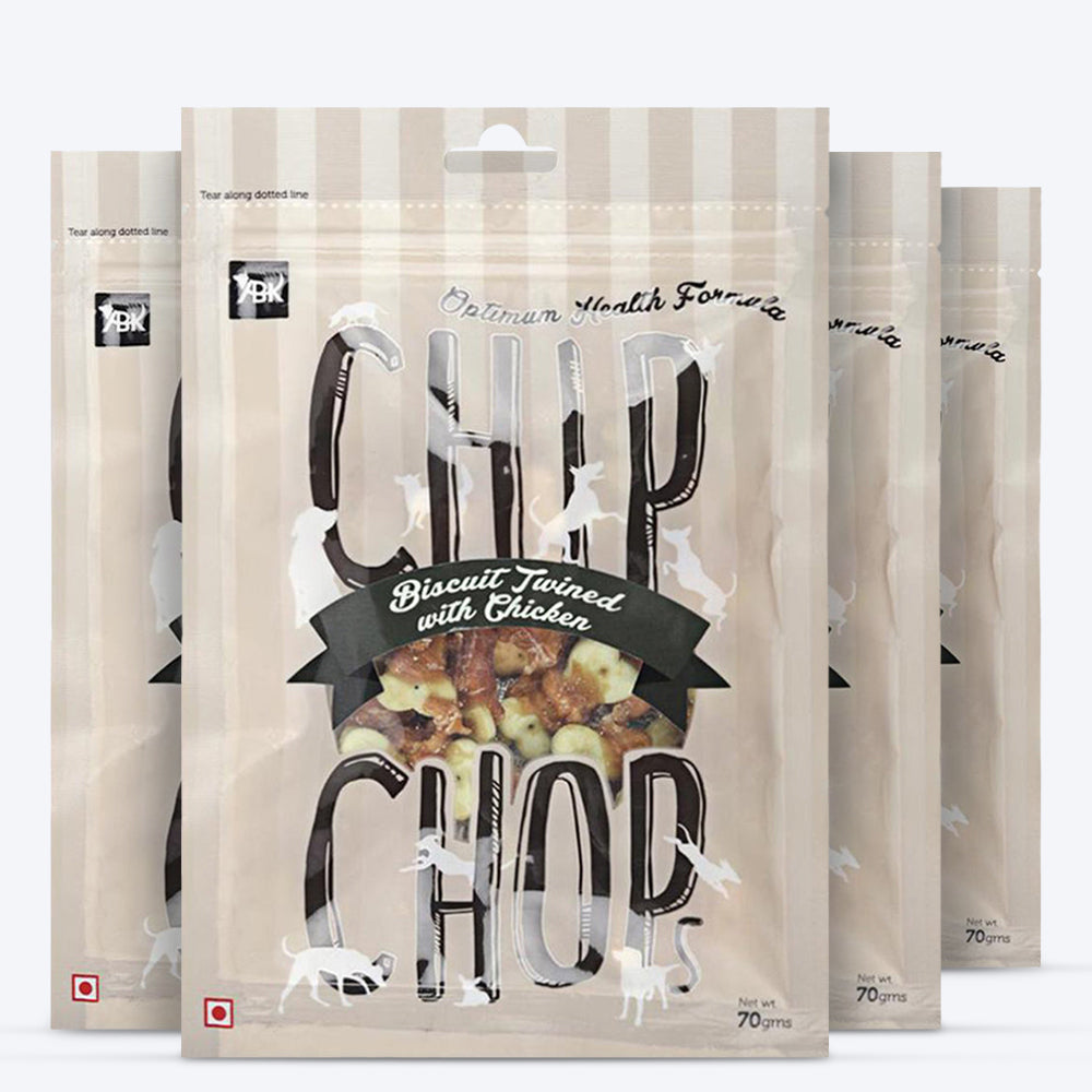 Chip Chops Dog Treats - Biscuit Twined with Chicken - 70 g - Heads Up For Tails