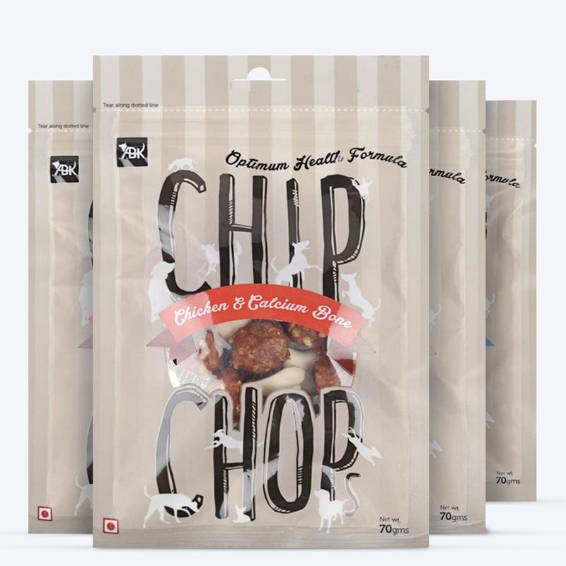 Chip Chops Dog Treats - Chicken & Calcium Bone - 70 g - Heads Up For Tails
