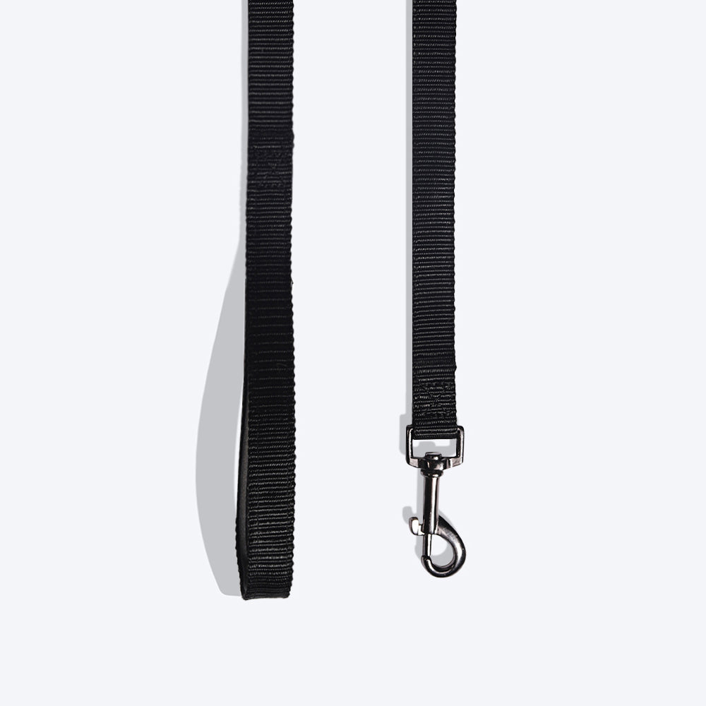 HUFT Essentials Nylon Dog Leash - Black - Heads Up For Tails