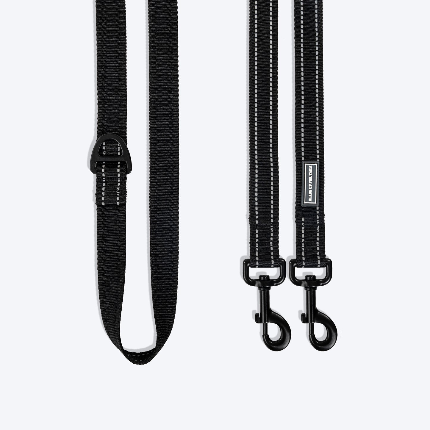 HUFT Reflective Multi-purpose Leash For Dog - Black (2.5 meters) - Heads Up For Tails