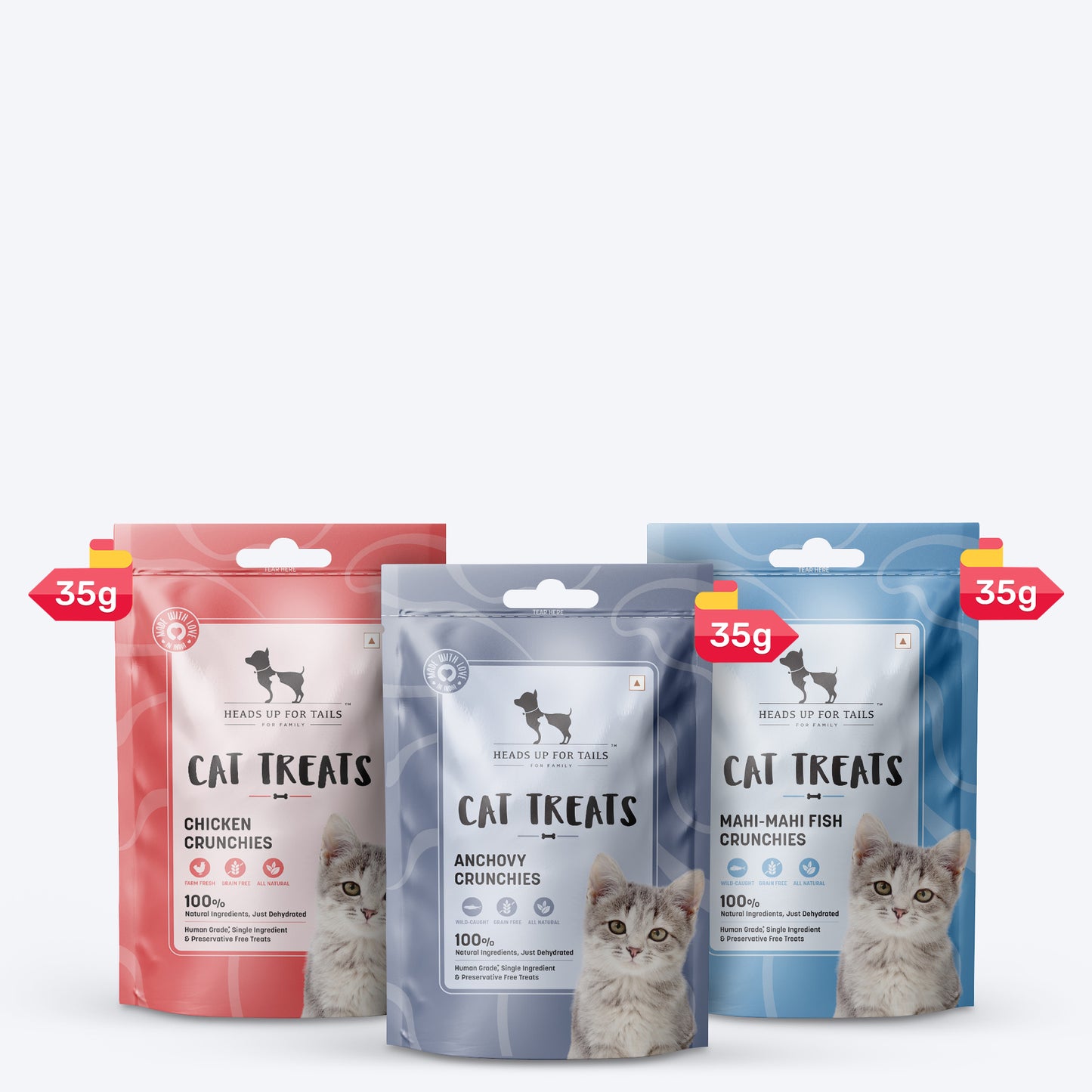 HUFT Cat Treat Combo - Non-Veg (Pack of 3) - Heads Up For Tails
