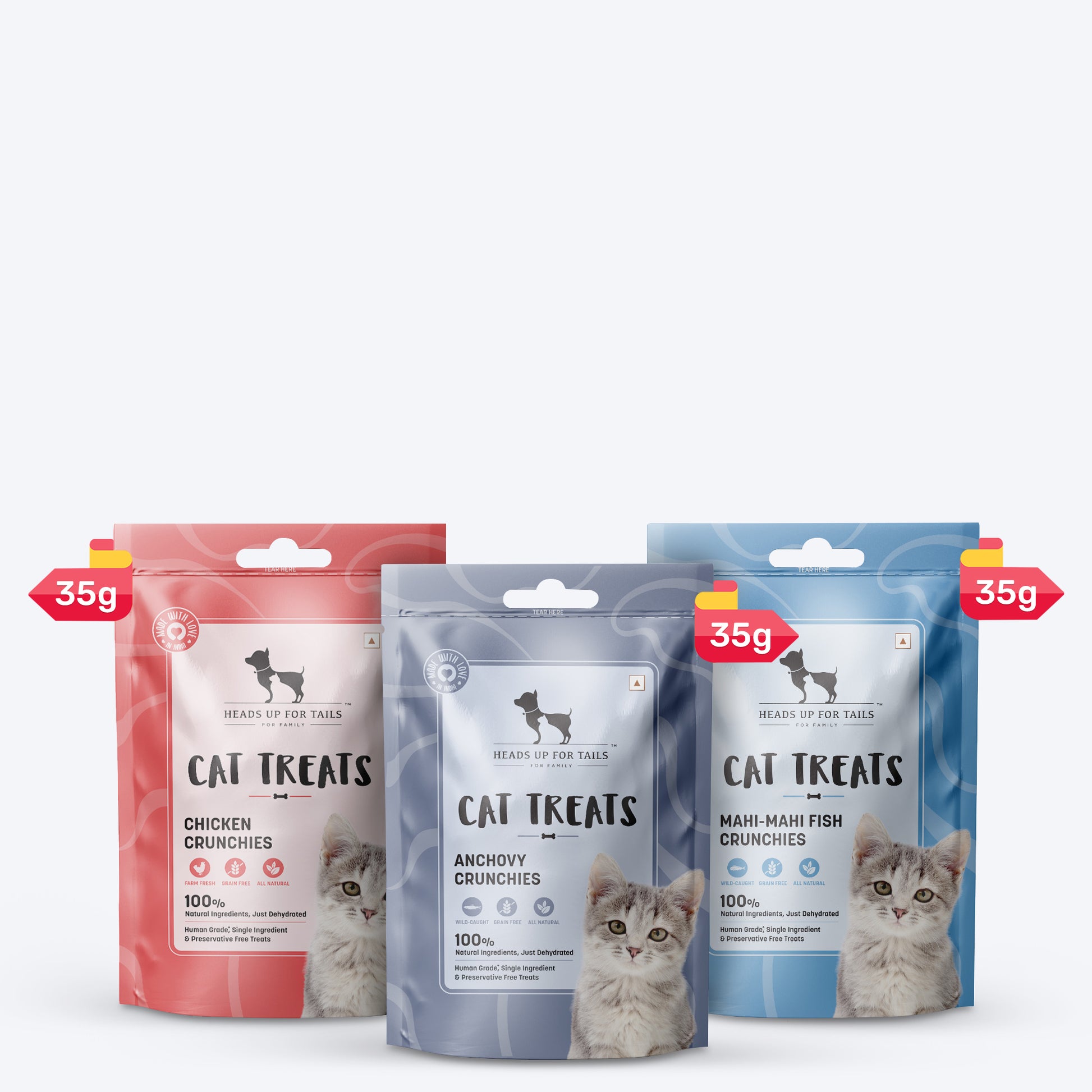 HUFT Cat Treat Combo - Non-Veg (Pack of 3) - Heads Up For Tails