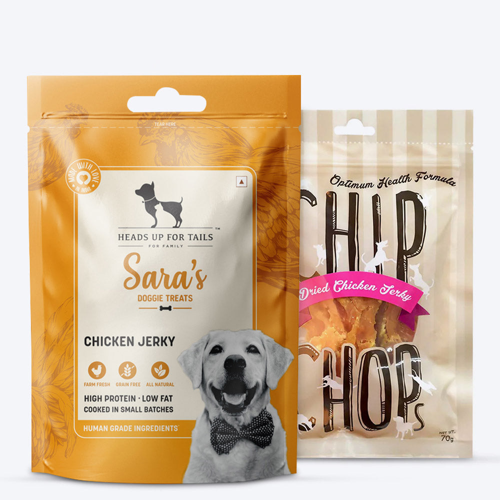 HUFT Chewie Chicken Jerky Treats Combo Pack - Heads Up For Tails