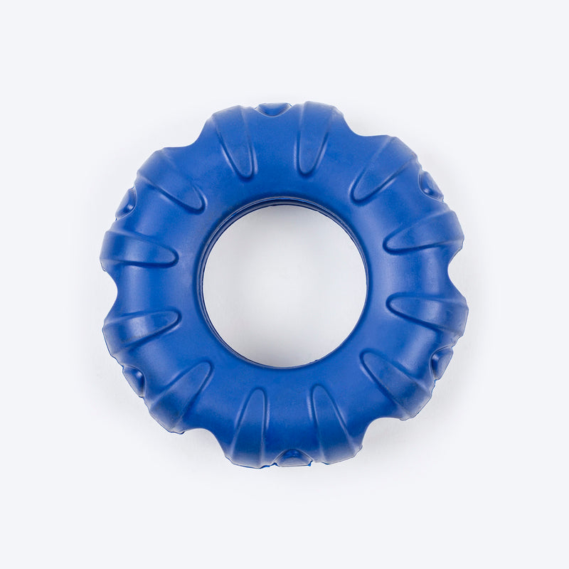 HUFT Chewtastic Roll-A-Tyre Chew Toy For Dog - Blue - Heads Up For Tails