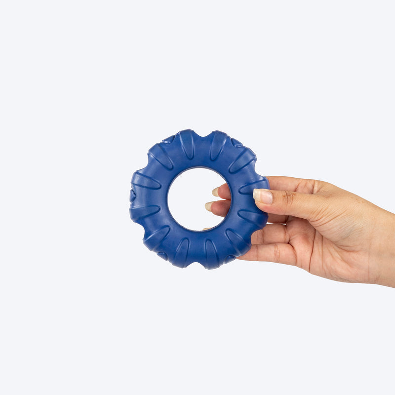 HUFT Chewtastic Roll-A-Tyre Chew Toy For Dog - Blue - Heads Up For Tails