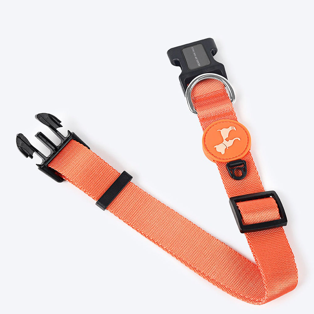 HUFT Classic Dog Collar - Orange (Can be Personalised) - Heads Up For Tails