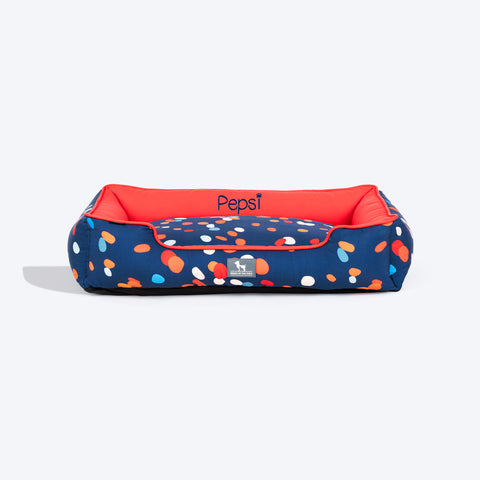 HUFT Colour Pop Personalised Lounger Bed For Dog - Navy Blue - Heads Up For Tails