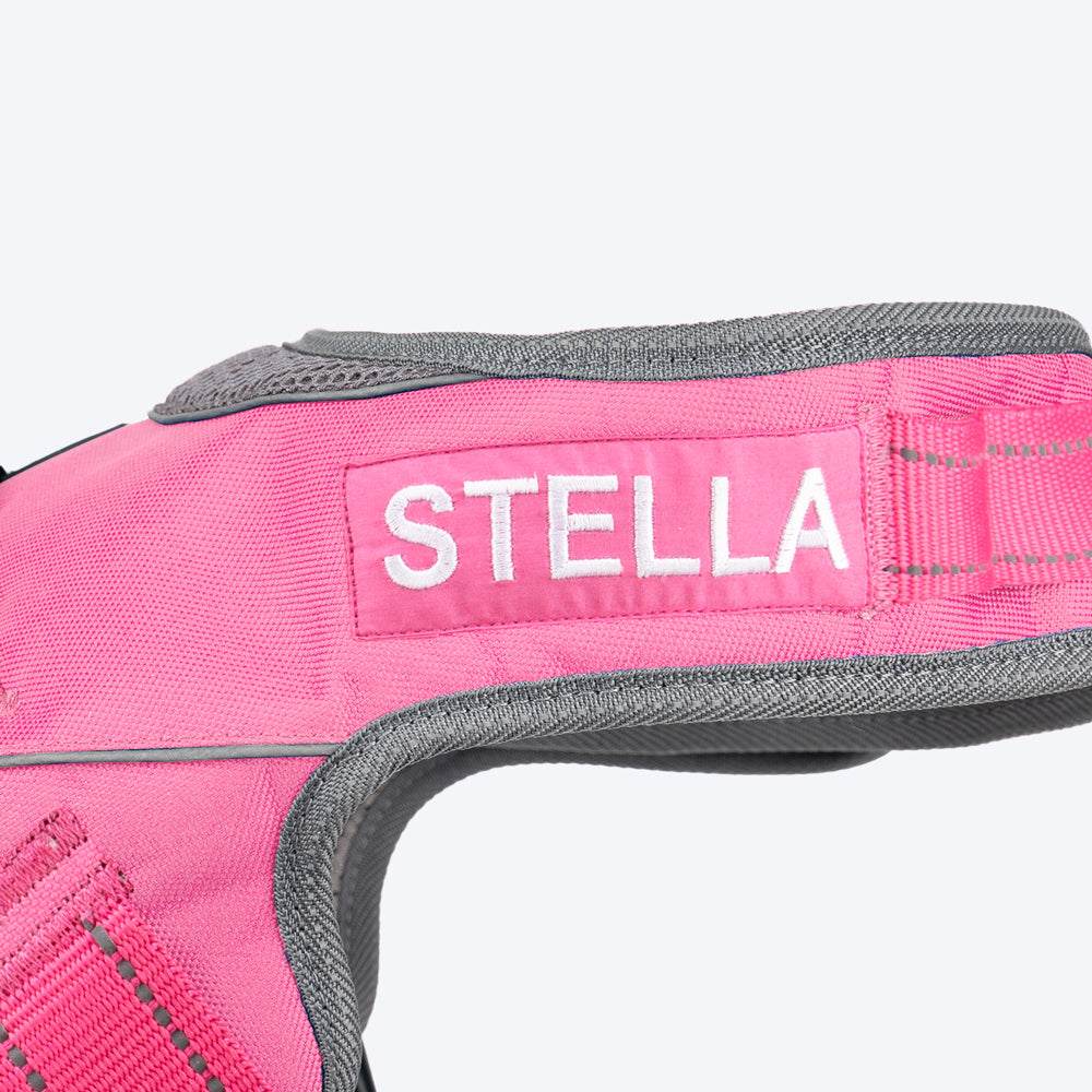 HUFT Easy On Dog Harness - Pink (Can be Personalised) - Heads Up For Tails