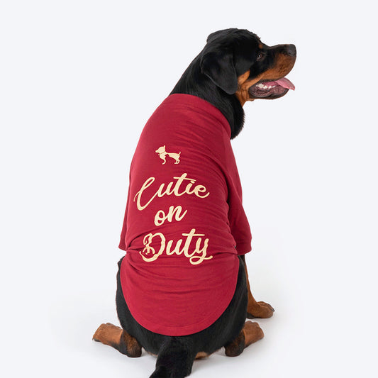 HUFT Cutie on Duty Pet Sweatshirt - Maroon - Heads Up For Tails