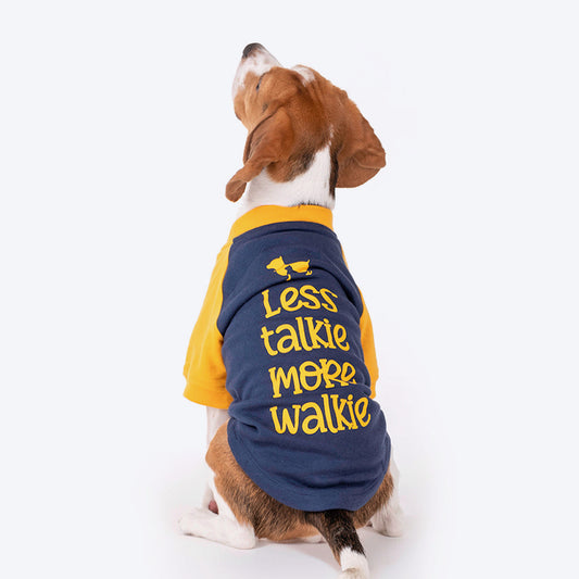 HUFT Less Talkie More Walkie Pet Sweatshirt - Navy - Heads Up For Tails