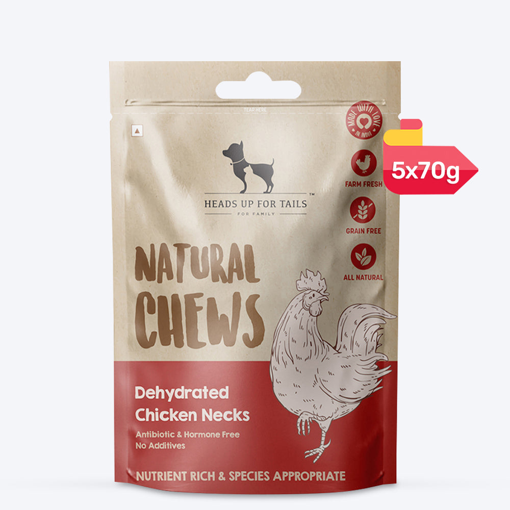 HUFT Natural Chews Doggie Dehydrated Chicken Neck - 70 g - Heads Up For Tails