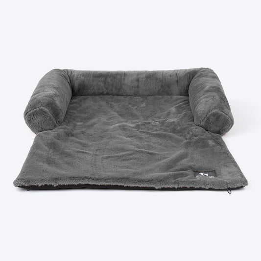 HUFT Made To Order Fluffy Dreams Sofa Protector For Dog - Dark Grey - Heads Up For Tails