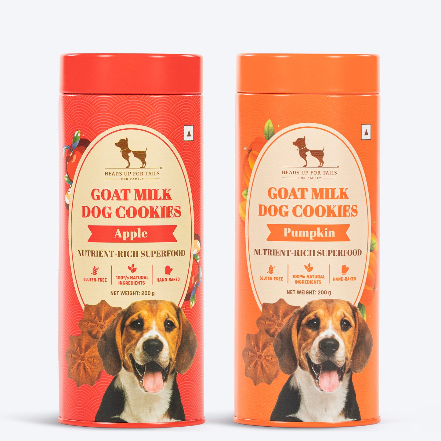 Huft Goat Milk Gluten Free Dog Cookies - Pumpkin & Apple Combo - 200 Gm - Heads Up For Tails