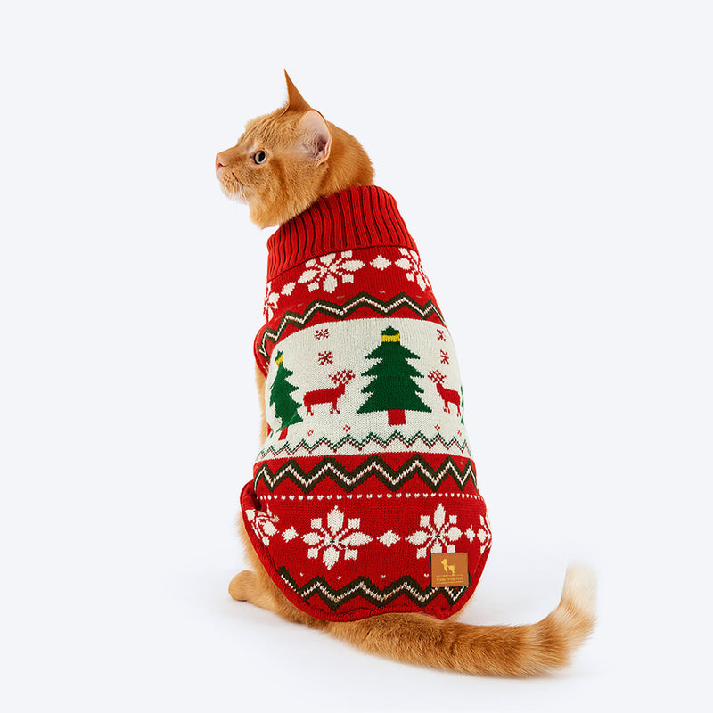 HUFT Jolly Jumper Sweater For Cat - Red - Heads Up For Tails