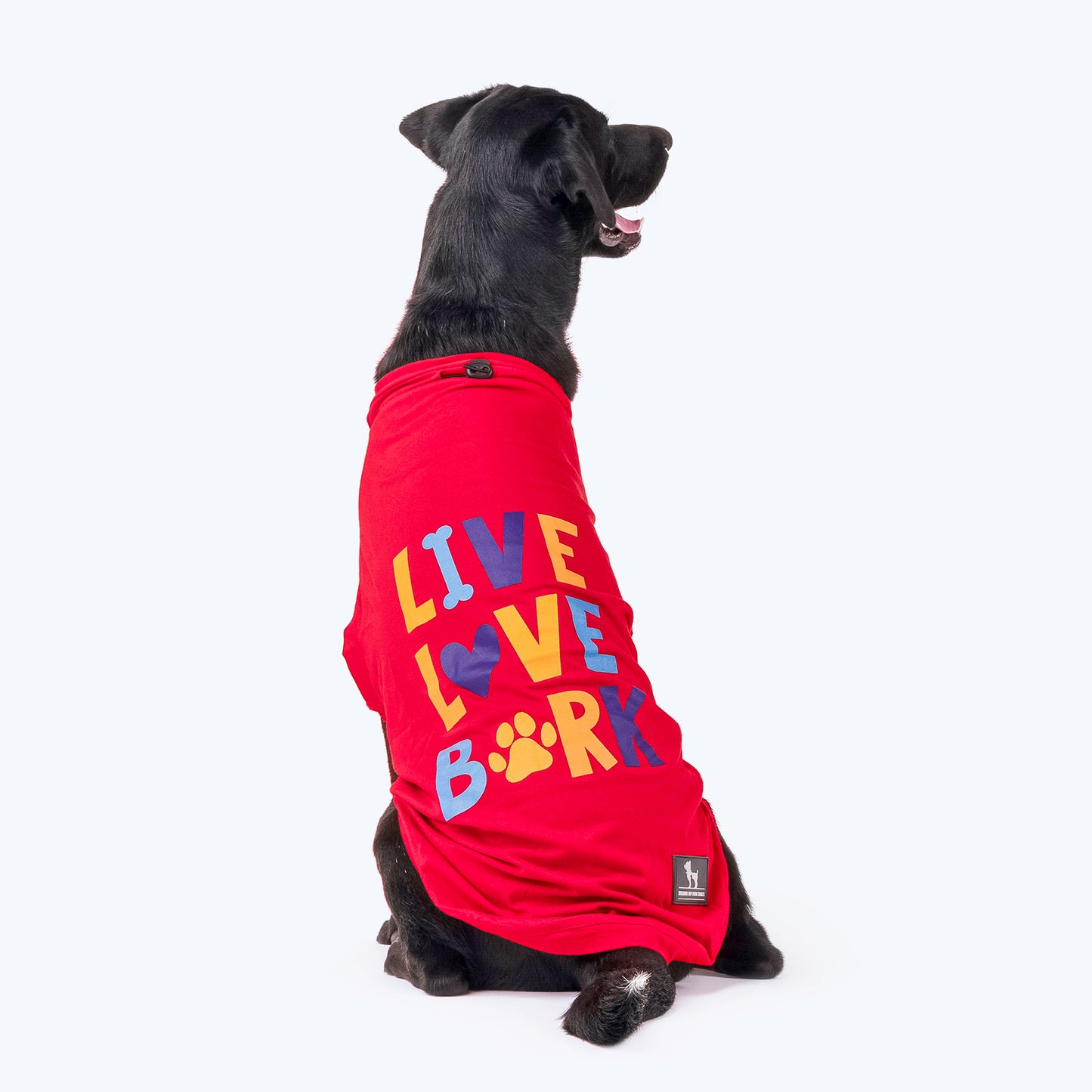 HUFT Live Love Bark T-shirt For Dogs - Red - Heads Up For Tails