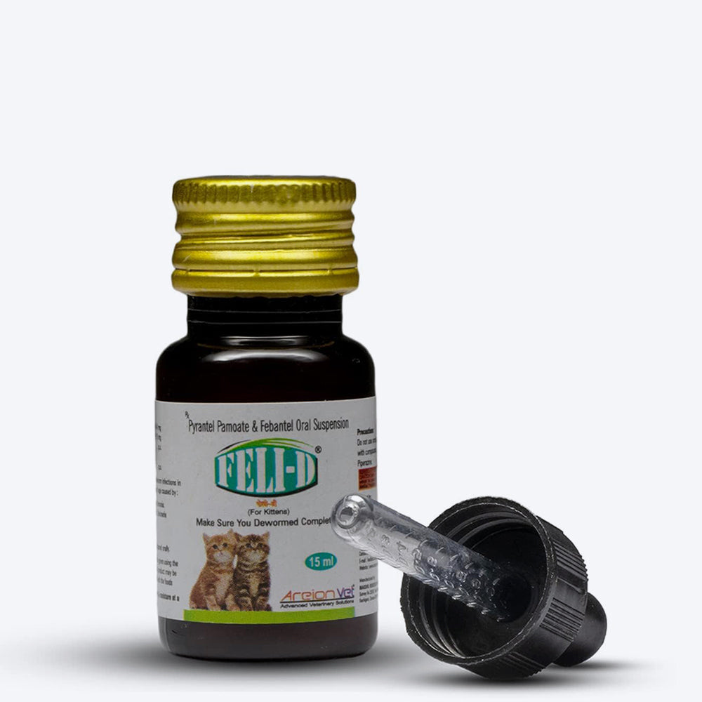 AreionVet FeliD Feline Oral Suspension Deworming Syrup For Cat - 15 ml - Heads Up For Tails