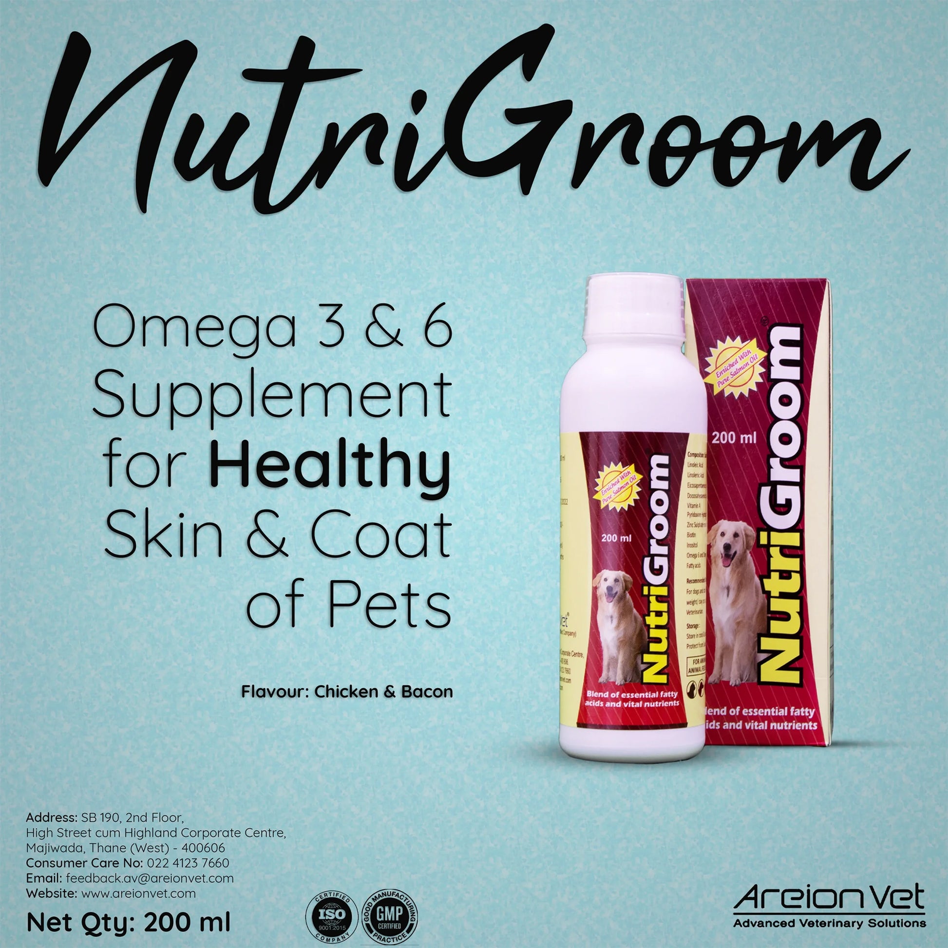AreionVet NutriGroom Syrup For Dog and Cat - 200 ml - Heads Up For Tails