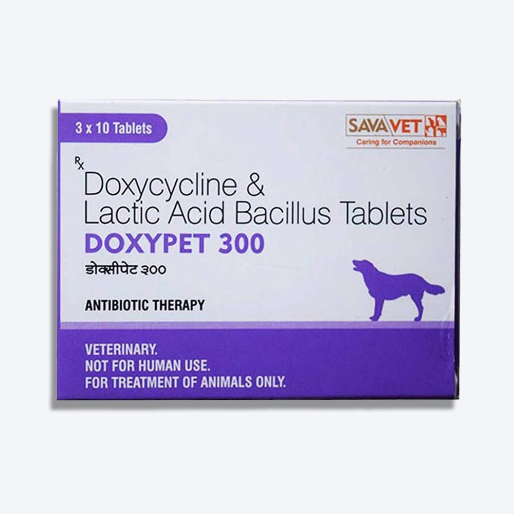 Savavet Doxypet Antibiotic 10 Tablets For Dog & Cats - 300 mg - Heads Up For Tails