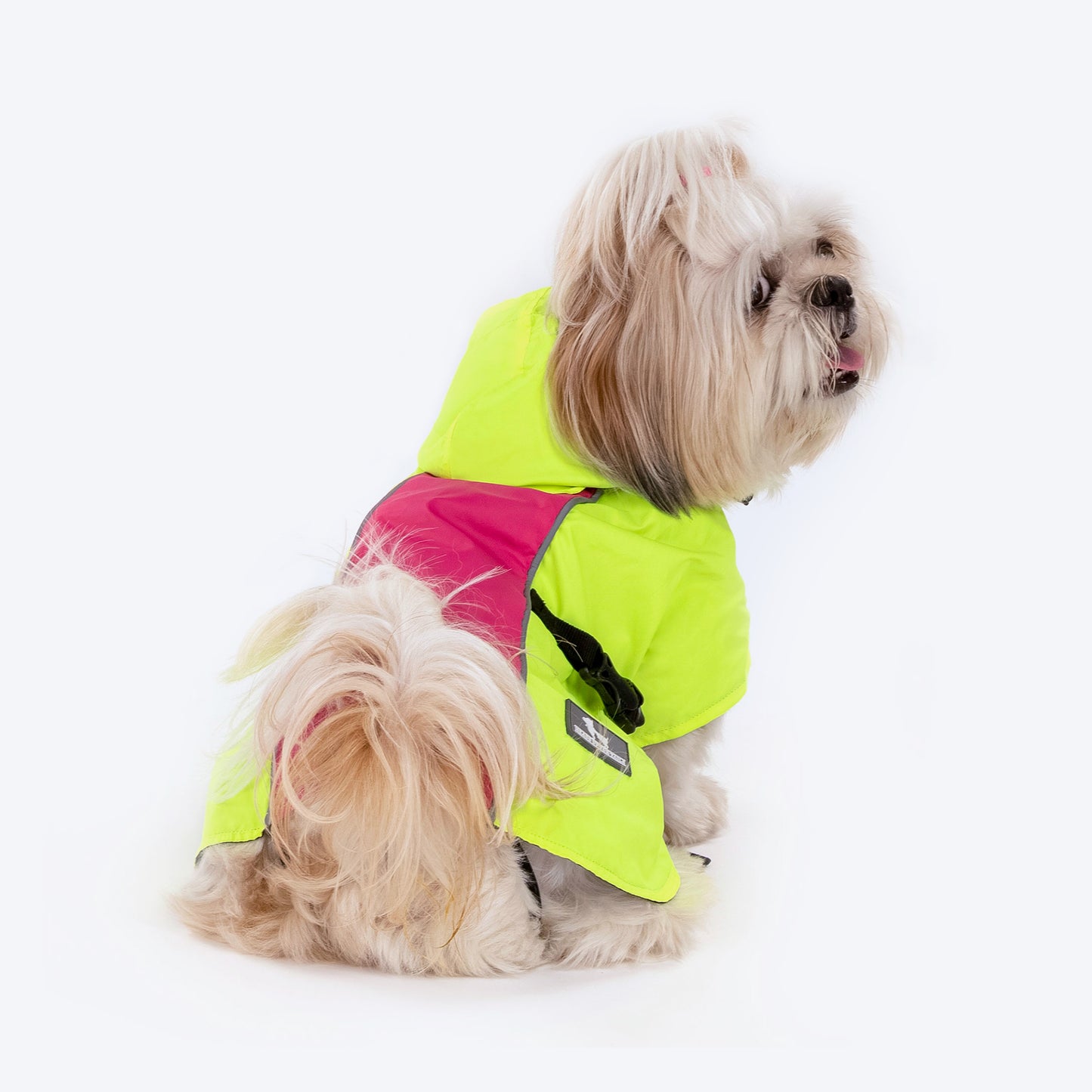 HUFT Neon Shower Dog Raincoat - Neon Green & Pink - Heads Up For Tails